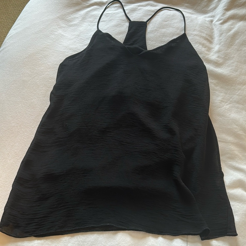 black satin tank